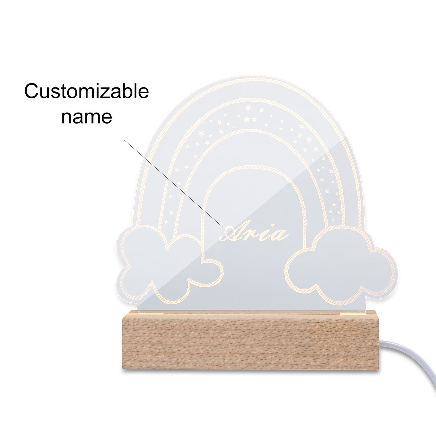 Nachttischlampe warmer Regenbogen