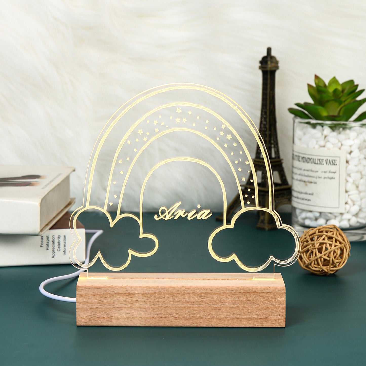 Nachttischlampe warmer Regenbogen