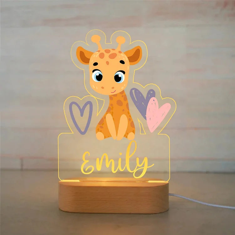 Individuelle Nachtlampe mit süßer Giraffe