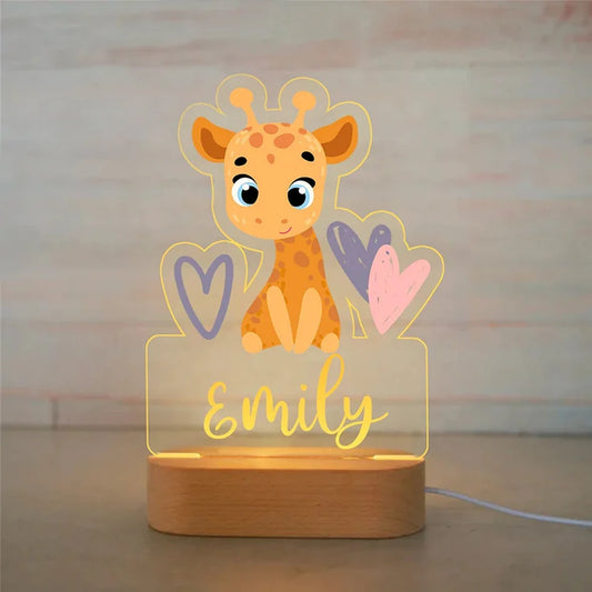 Individuelle Nachtlampe mit süßer Giraffe